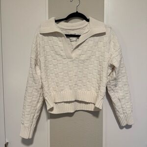 Abercrombie Cream Collared Sweater